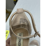 Steve Madden Womans Carrson 6.5 M Pink Suede Rhinestone Band Ankle Strap Heels Photo 6