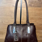 Tignanello chocolate Brown Leather Shoulder Bag multi pocket magnetic closure Photo 0