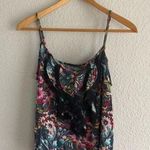 Floral Ruffled Camisole Sleeveless Tank Top Grey Size M Photo 0