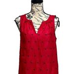 Gap red Scalloped Eyelet Pullover Blouse XS womens Sleeveless Babydoll Summer Photo 0