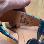 Coach  Sammy blue and green canvas navy hardware and patent detail sandals Photo 7