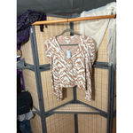 Nine West Caramel & White Zebra Print Cropped Cardi Photo 1