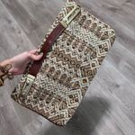 Vintage Brown Pattern Woven Purse Hand Bag Clutch Photo 1