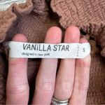 Vanilla Star Jeans Vanilla Star Womens Casual Skirt Rust Brown Tan S SM Small Tiered Ruffle Smocked Photo 4