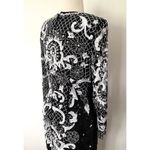 VINTAGE Evening by Jon Charles Beaded Sequins Long Sleeve Silk Mini Dress Sz M Black Size M Photo 2