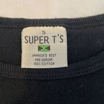 Vintage size S embroidered dolphin no problem cropped cap sleeve Jamaica T EVC Black Photo 3