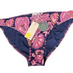 Boden Glorious British Style Navy pink paisley classic full coverage bottom 10 Blue Photo 0