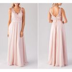 Morilee by Madeline Gardner Blush Pink Lace Long Gown Dress Size 10 Photo 2
