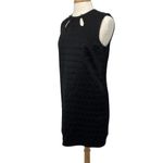 Milly Shift Dress Black Jacquard Textured Geometric Pattern Mod Cutout Womens 10 Photo 5
