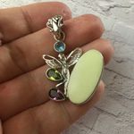 Sterling Silver Multi Gemstone Fairy Pendant Yellow Photo 3