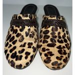 Cole Haan  Womens Calf Hair Leopard Print Shoes Size 8.5 Wedge Heels Clogs D25984 Photo 1