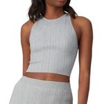 Derek Lam 10 Crosby Gray Silver Metallic Rheya Knit Crop Top Photo 0