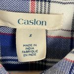 Caslon Shirt Women Plaid Cotton Viscose Size Small Long Sleeve Blue White Red Photo 7