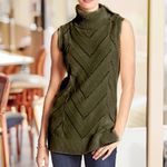 Banana Republic  | Olive Green Knit Cutout Sleeveless Turtleneck Sweater Dress, S Photo 10