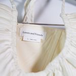 Lovers And Friends Benni Satin Pleated Halter Neck Ruffle Hem Midi Dress Ivory M Photo 1