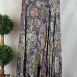 Anthropologie Gray Floral A Line Maxi Skirt 0 Photo 0