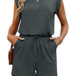 SheIn Sleeveless Jumpsuit With Waist Cinched in Gray, Size M​​ Photo 0