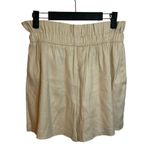 EXPRESS NWT  Beige Linen Blend Paper Bag Shorts Photo 1