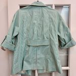 MAUS & HOFFMAN Mint Green Seersucker Striped Blazer Jacket Size 8 Medium NWT Photo 4