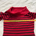 Y2K Marco Polo Red and black striped drape neck sweater Photo 4
