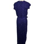Tadashi Shoji Cap Sleeve Lined Ribbon Tie Sash Lace Long Gown Blue Womens Size 6 Photo 5