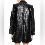 Alice + Olivia  Kylie Embossed Faux Leather Jacket Blazer in Black Size: XS Photo 1