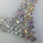 Christina collection rhinestone necklace clear and aurora borealis bride formal Silver Photo 1