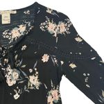 American Rag Black Floral Sweetheart Blouse Photo 4