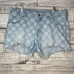 Gap  Low Stride Jean Short Logo Light Wash Checkered size 32 Distressed Photo 0