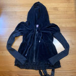 Juicy Couture  Pam Fitted Velour Zip Tracksuit Hooded Jacket Navy Blue Women’s S Photo 0