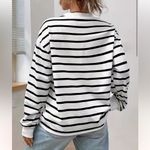 Boutique Striped Long Sleeve Pullover Top Tee XXL 14 Plus Size Black & White New Photo 2