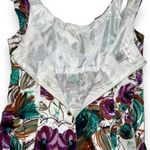 London Style Womens Party Dress Floral Sleeveless Fit n Flare Purple Green Sz 6 Photo 5