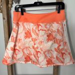 Adidas  Women Floral Print Tennis Skort Orange White Athleisure Size Small Photo 2