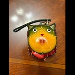 Hand made leather count purse wallet cat dog Yellow Photo 1