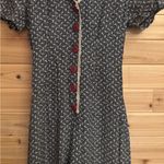 Rampage Vintage  Sz Small Ditsy Floral Wide Leg Jumpsuit Cottagecore Lace Up Back Photo 2