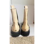 Sandro  Chelsea Leather Boots Cream Ecru Size 8.5 NEW Photo 2