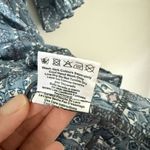 Lassiter Boho Dress with Ruffle and Tassel Detail in Blue Floral Block Print Photo 6