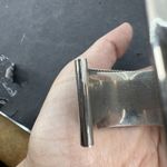 Vintage Silver Plate Black Rhinestone Cuff Bracelet Eternity Weave Rope Twist Photo 4