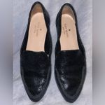 Kate Spade Women’s Crackle Metallic Black Suede Leather Loafers Size 6.5 Photo 3
