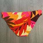 Aerie  Tropical Leaf Print Textured Pink/Orange/Red/Brown Bikini bottoms size XL Photo 2