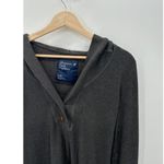 Y2K American Eagle Gray Thermal Pullover Sweater Hooded Shawl Neck Women Large Photo 5