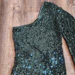 Retrofête Retrofete Celeste Sequin Crochet Dress Green One Sleeve Slit Size XS/S Photo 3