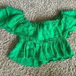ZARA green off shoulder top Photo 2