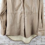 LBLC Max Button Up Shirt Long Sleeve in Taupe Tan Size Small NWT Faux Leather Photo 5