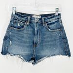 Abercrombie & Fitch ultra high rise mom short distressed frayed hem size 26 Photo 0