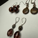 Bead Dangle Drop Pierced Earrings Lot Of 3 Glass Stone Mix Beaded Photo 10