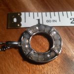 Malagasy Labradorite Stainless Steel Circle Pendant Necklace Photo 5