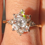 Size 7 Gold and CZ Vintage Ring Photo 0