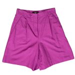 Max Mara Weekend Fuchsia Plum Purple Pleated Linen Blend Bermuda Shorts size 8 Photo 2