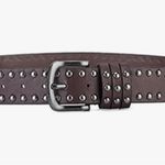 Dark Brown Studded Belt Black Photo 2
